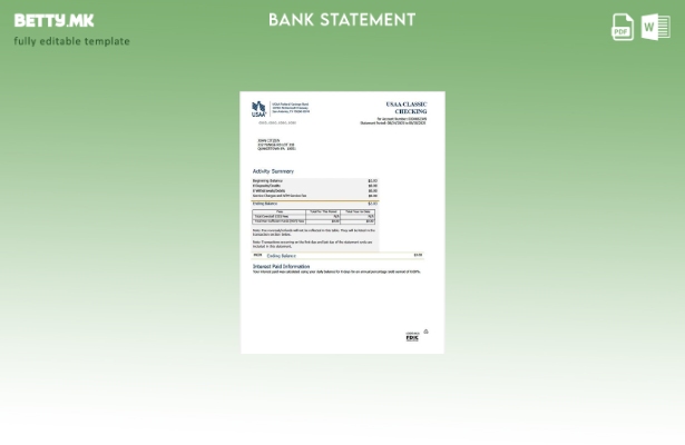 модерен стил УСАА федерална штедилница извод шаблон за збор верзија